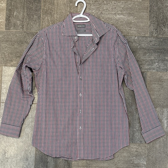 Michael Kors Red and White Checkered Dress Shirt - Picture 1 of 1